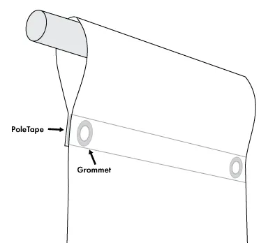 PoleTape with grommets best practices