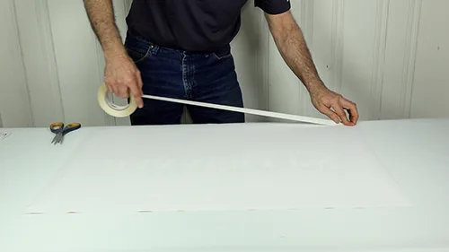 Step 1: Apply TigerTape to banner edge
